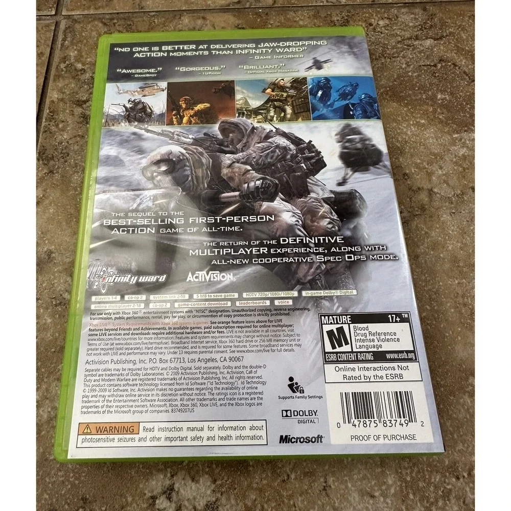 Call of Duty: Modern Warfare 2 Microsoft Xbox 360 With Manuel